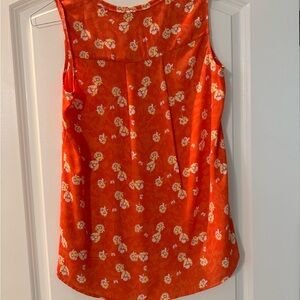 Floral Sleeveless Top - Orange